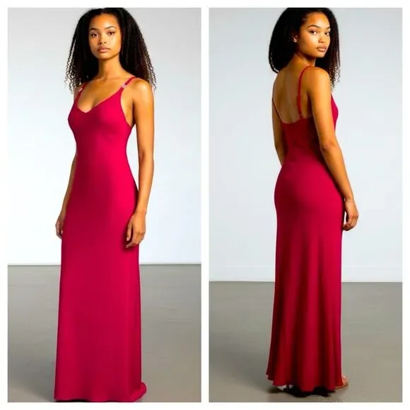 NWT Vintage Zum Zum Red Bias Cut Evening Gown - Size 9/10 - Picture 1 of 10